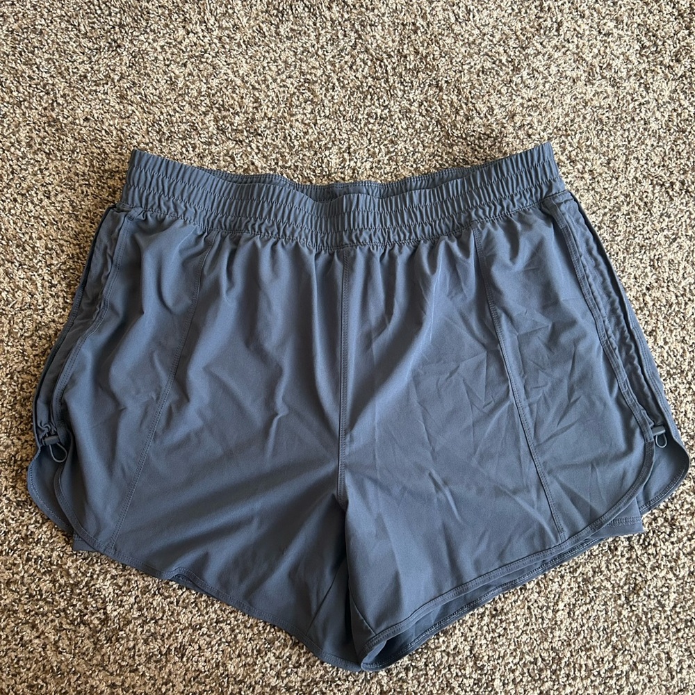 Avia Light blue/gray Athletic Running Shorts Lightweight Moisture-Wicking